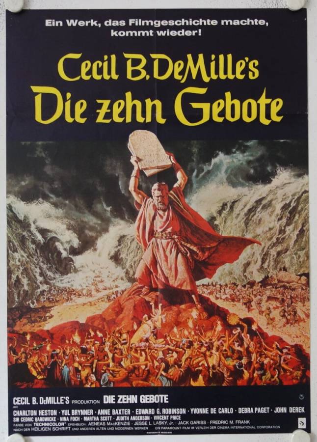 Die zehn Gebote originales deutsches Filmplakat (R70s)